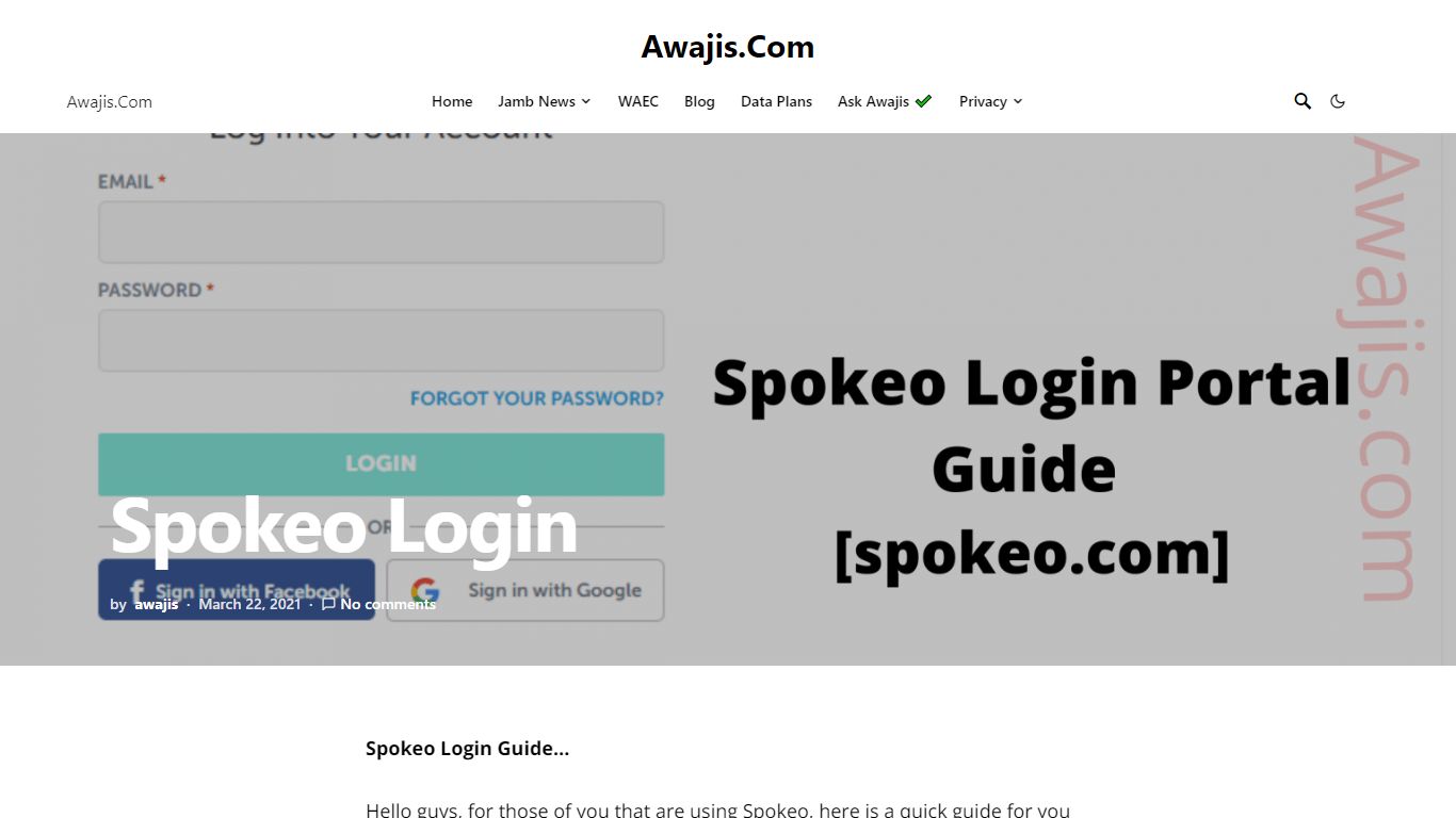 Spokeo Login - Awajis.Com